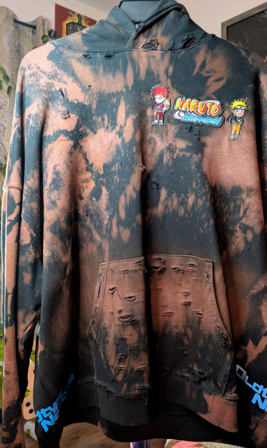 The "Will of Fire" Heavy Distressed Acid-Wash Hoodie (3X)
