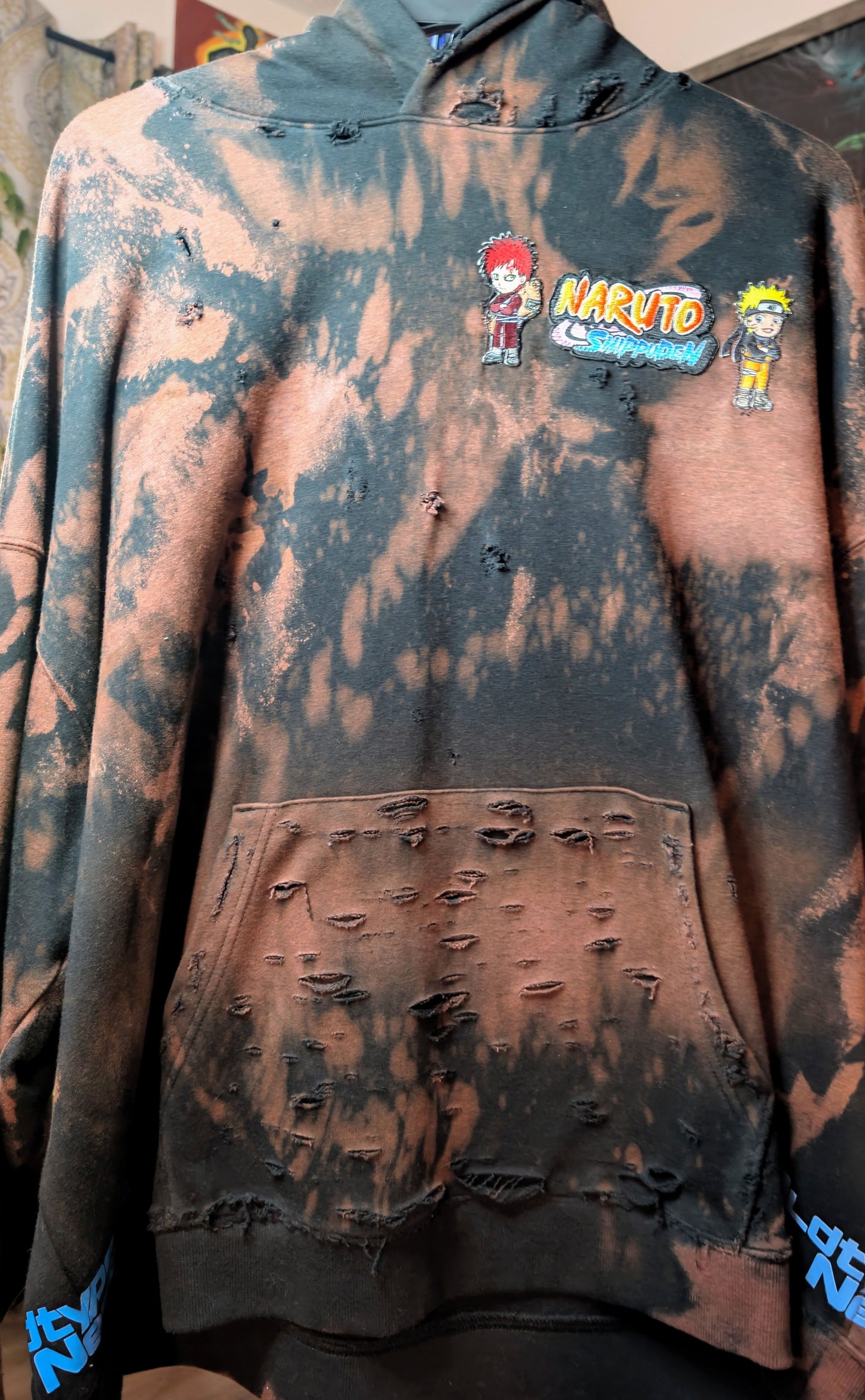 The "Will of Fire" Heavy Distressed Acid-Wash Hoodie (3X)