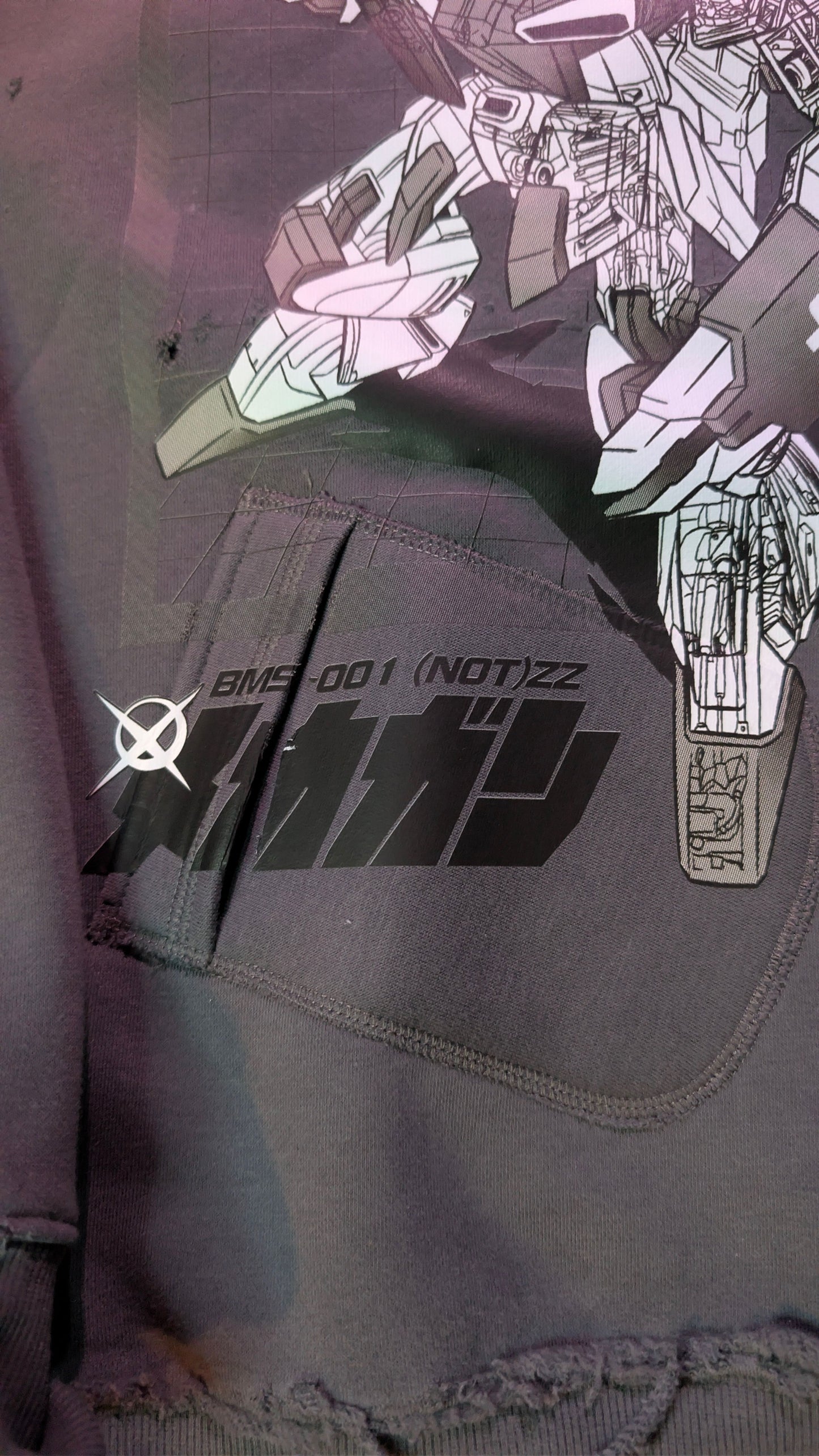 The "Black-Ops" BMS-001 (NOT)ZZ Heavy Distressed Hoodie (2XL)