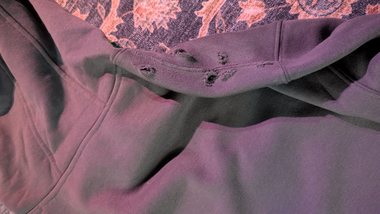 The "Black-Ops" BMS-001 (NOT)ZZ Heavy Distressed Hoodie (2XL)